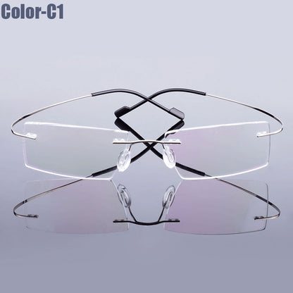 Ultralight Gmei Optical Fashion Rimless Glasses Frame Memory Alloy Eyeglasses Prescription Flexible Frames