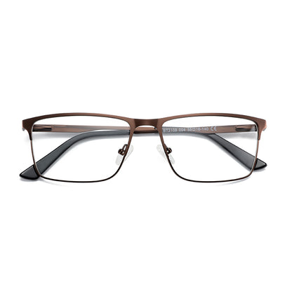Fashion Square Eyewear for Men, Titanium Alloy Ultralight Optical Glasses Frame Non-Prescription Metal Eyeglasses