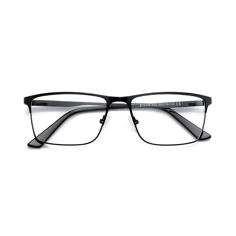 Fashion Square Eyewear for Men, Titanium Alloy Ultralight Optical Glasses Frame Non-Prescription Metal Eyeglasses