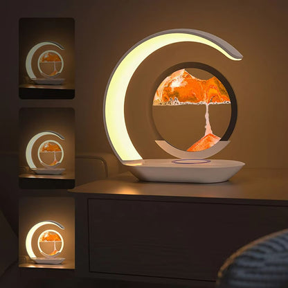 Quicksand Table Lamp With Wireless Charging  3D Sand Art Night Light  Desk Lamp For Home Or Office 2