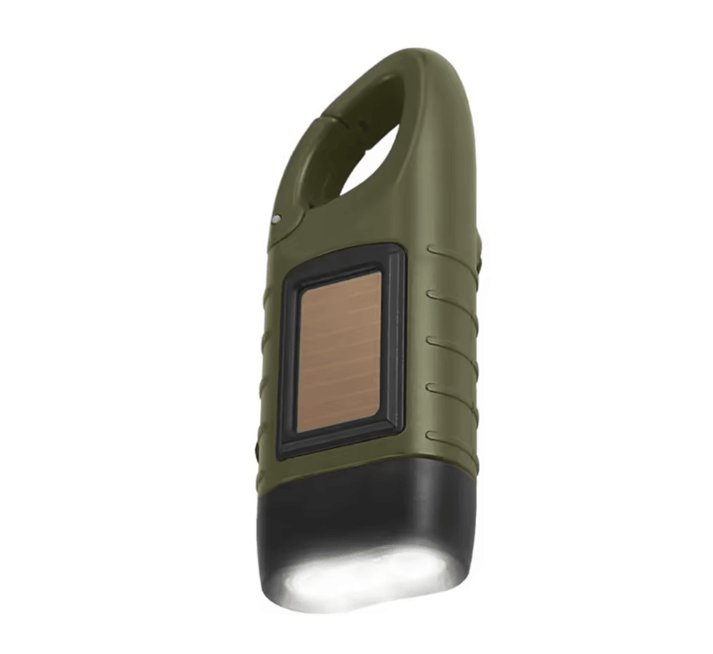 Solar Hand Crank Rechargeable LED Flashlight For Camping Hiking And Emergency Use 3