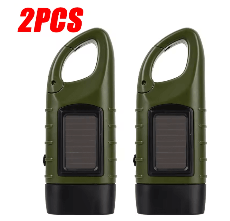 Solar Hand Crank Rechargeable LED Flashlight For Camping Hiking And Emergency Use 4
