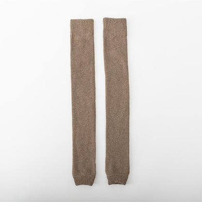 Winter Warm Knitted Leg Warmers for Women, Thick Wool Thermal Socks with Velvet Lining, Long Solid Color Stockings