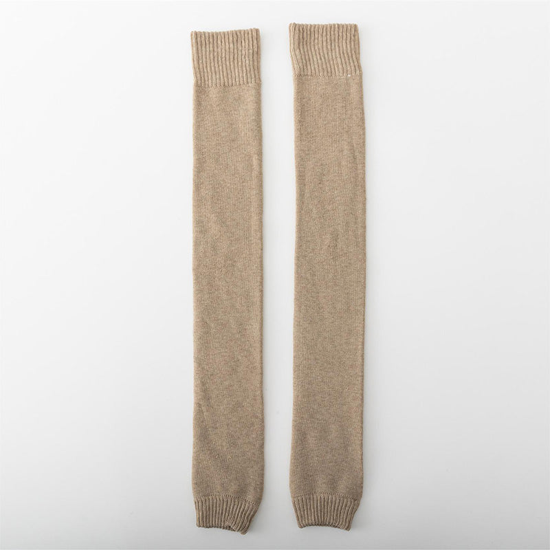 Winter Warm Knitted Leg Warmers for Women, Thick Wool Thermal Socks with Velvet Lining, Long Solid Color Stockings