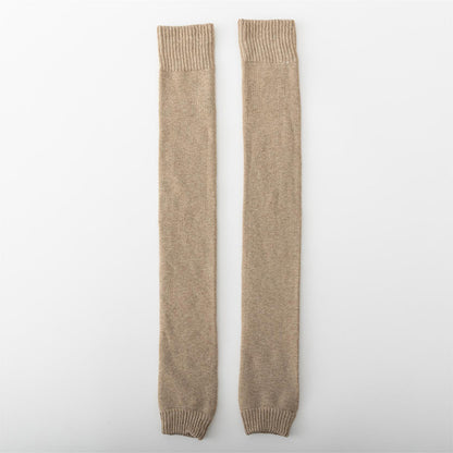 Winter Warm Knitted Leg Warmers for Women, Thick Wool Thermal Socks with Velvet Lining, Long Solid Color Stockings