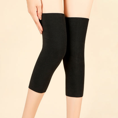 Winter Warm Knitted Leg Warmers for Women, Thick Wool Thermal Socks with Velvet Lining, Long Solid Color Stockings