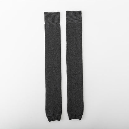 Winter Warm Knitted Leg Warmers for Women, Thick Wool Thermal Socks with Velvet Lining, Long Solid Color Stockings