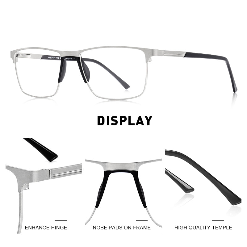 Ultralight MERRYS DESIGN Men Titanium Alloy Glasses Frame Fashion Male Square Prescription Eyewear  1