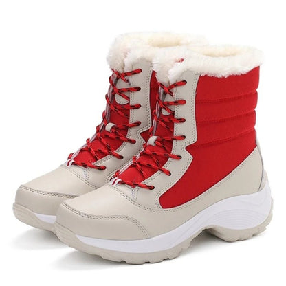 Womens Platform Snow Boots With Warm Fur Lining And Non Slip Sole 9