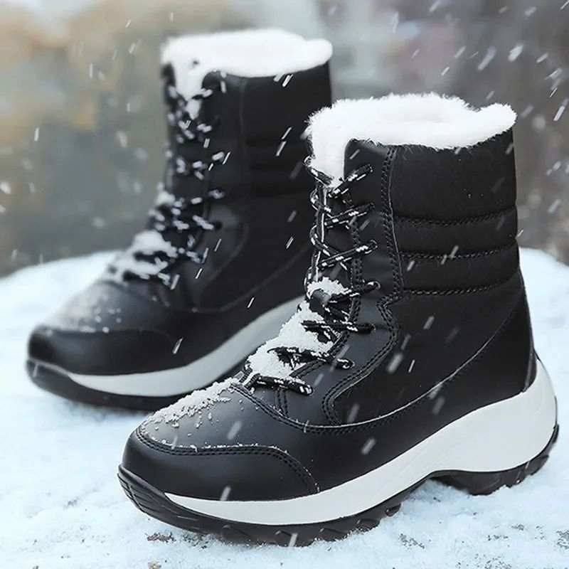 Womens Platform Snow Boots With Warm Fur Lining And Non Slip Sole 4