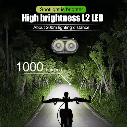 Rechargeable Bicycle Headlight 1000 Lumen With Power Bank Function For Road And Mountain Cycling 2
