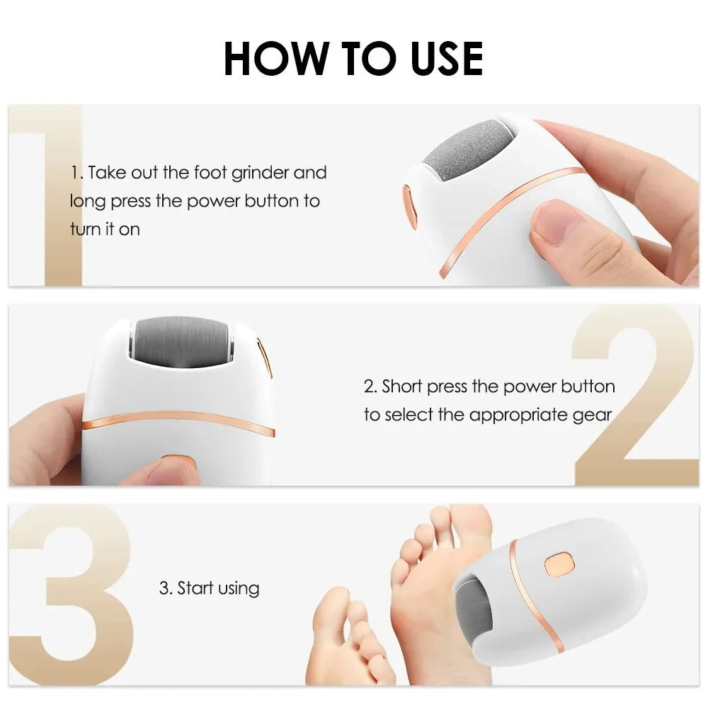Rechargeable Electric Foot File Pedicure Tool For Removing Calluses Dead Skin Foot Repair Foot Exfo 5