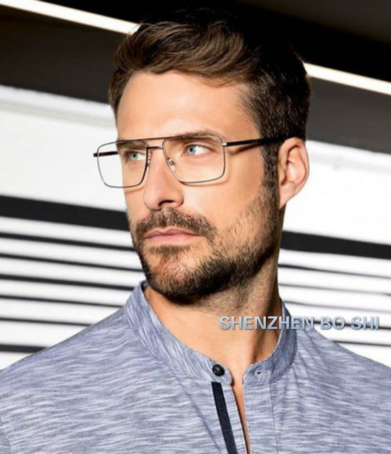 Fashion Square Frame Vintage Eyeglasses Men Oversized Metal Glasses Frame Women Clear Lens Glasses  2