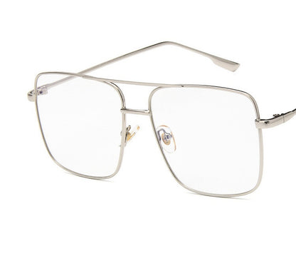 Fashion Square Frame Vintage Eyeglasses Men Oversized Metal Glasses Frame Women Clear Lens Glasses  5