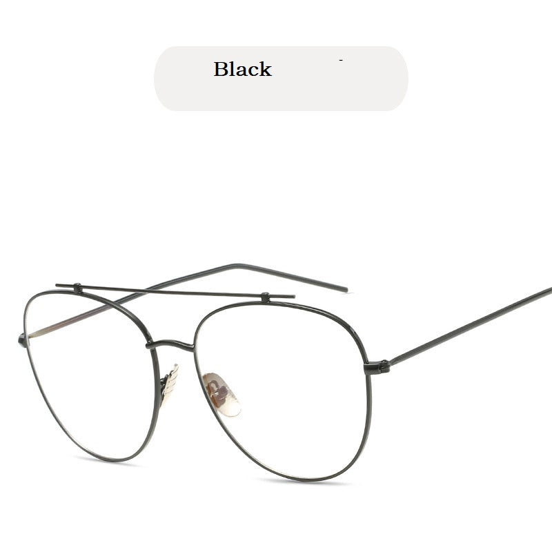 Fashion Square Frame Vintage Eyeglasses Men Oversized Metal Glasses Frame Women Clear Lens Glasses  7