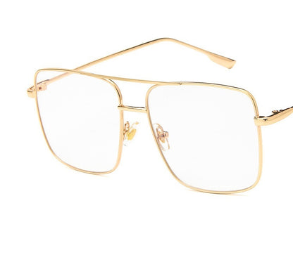 Fashion Square Frame Vintage Eyeglasses Men Oversized Metal Glasses Frame Women Clear Lens Glasses  8