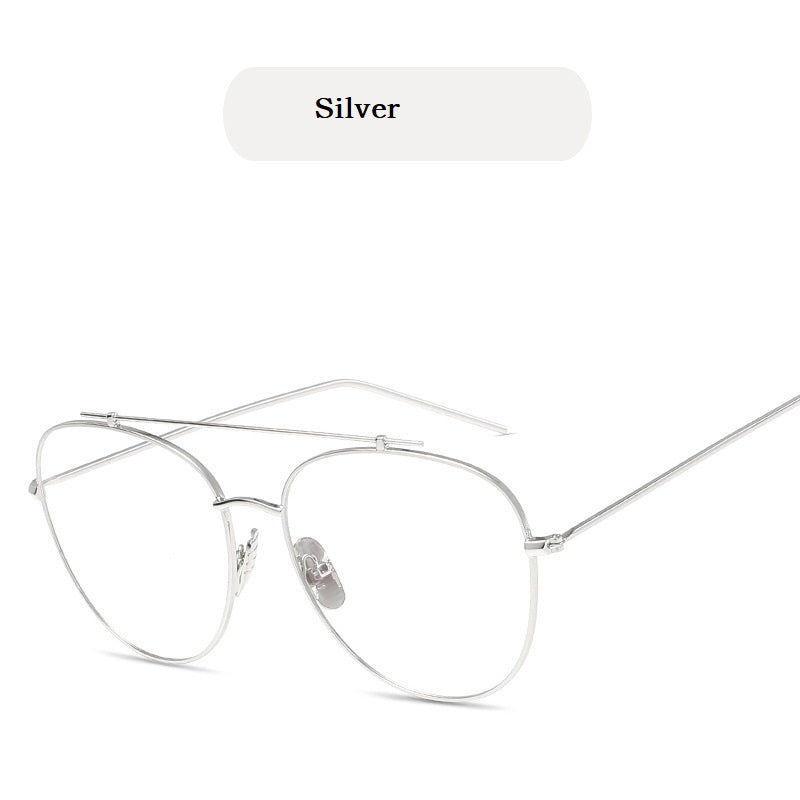 Fashion Square Frame Vintage Eyeglasses Men Oversized Metal Glasses Frame Women Clear Lens Glasses  12
