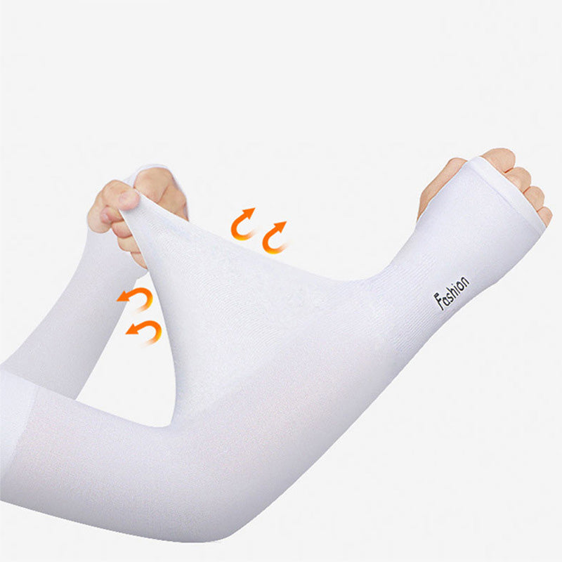 Anti-UV Arm Covers for Men, Women, Cycling Fingerless Gloves Ice Silk Cool Scarf for Summer Sport & Driving