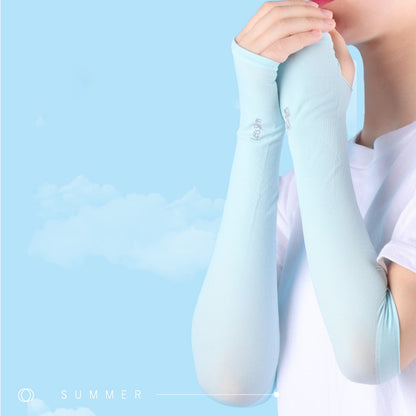 Anti-UV Arm Covers for Men, Women, Cycling Fingerless Gloves Ice Silk Cool Scarf for Summer Sport & Driving