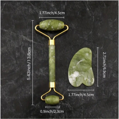 Face Jade Scraping Board Roller Massager, Natural Jade Eye Beauty Bar for Skin Care, Law Tattoo Recovery & Stress Relief