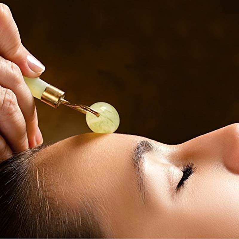 Face Jade Scraping Board Roller Massager, Natural Jade Eye Beauty Bar for Skin Care, Law Tattoo Recovery & Stress Relief