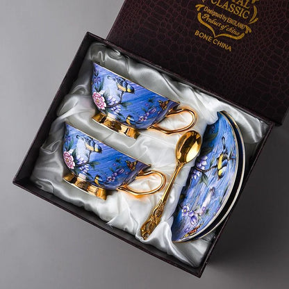 Luxury Bone China Tea And Coffee Set With Elegant Bird Design 9
