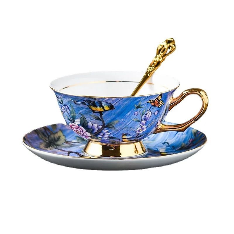 Luxury Bone China Tea And Coffee Set With Elegant Bird Design 5