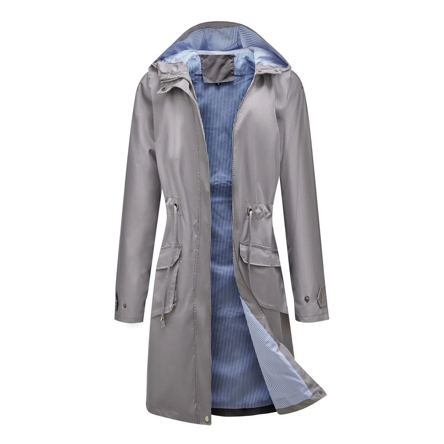 Womens Hooded Long Sleeve Oversized Trench Coat In Elegant Street Style 2