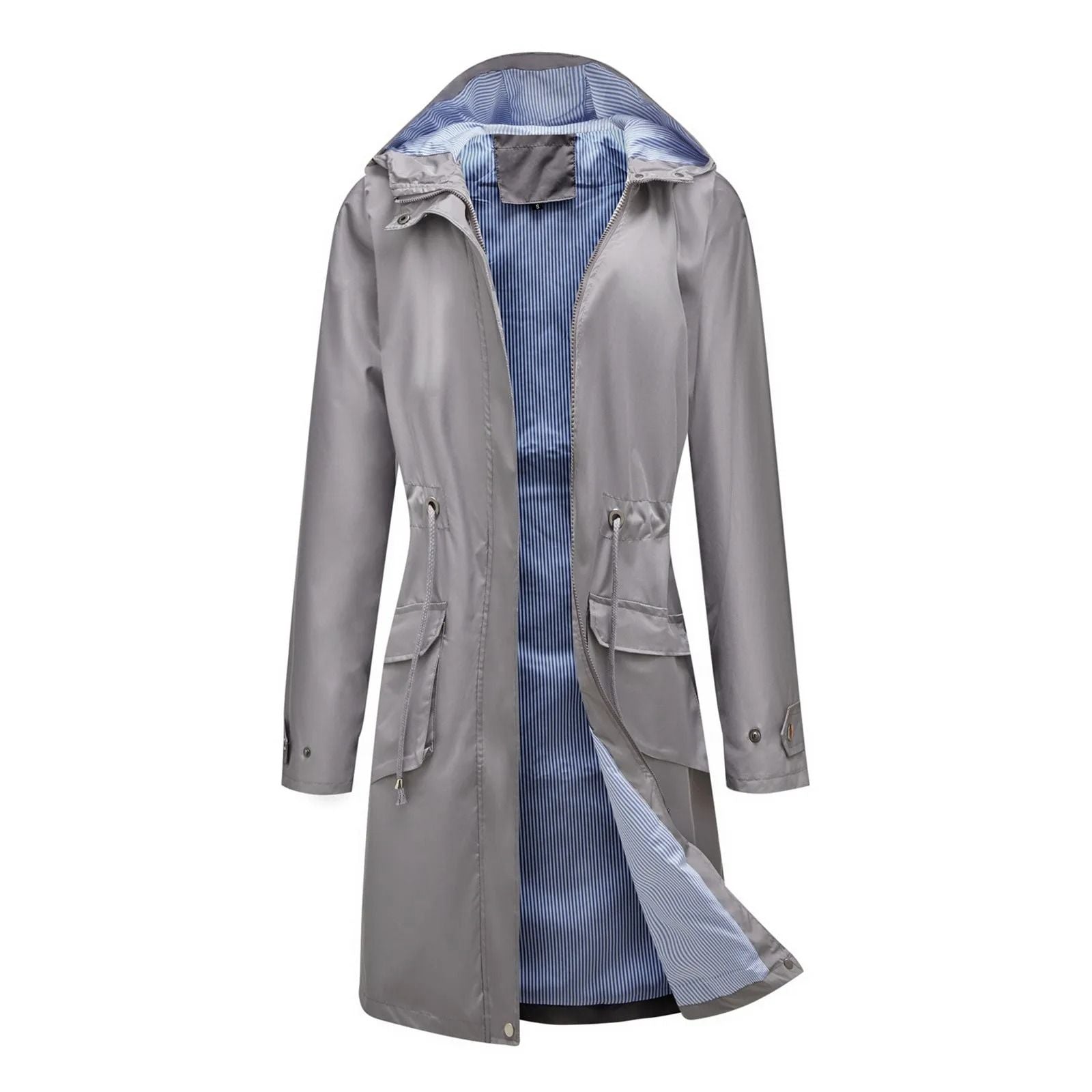 Womens Hooded Long Sleeve Oversized Trench Coat In Elegant Street Style 2