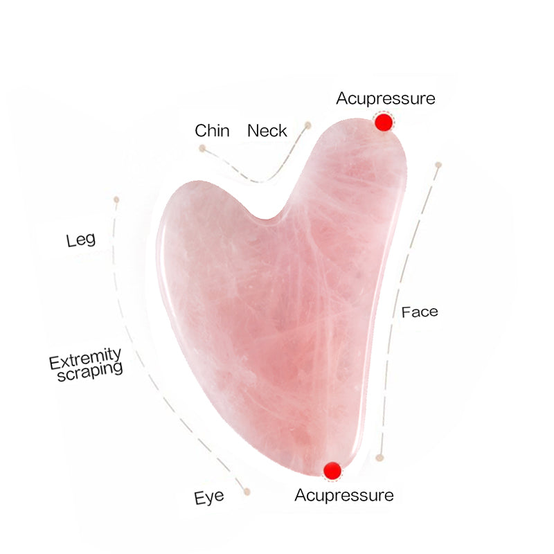Rose Quartz Gua Sha Tools Natural Stone Jade Gouache Scraper Neck Massager For Face Lifting Wrinkle 4