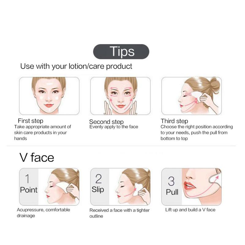 Rose Quartz Gua Sha Tools Natural Stone Jade Gouache Scraper Neck Massager For Face Lifting Wrinkle 3