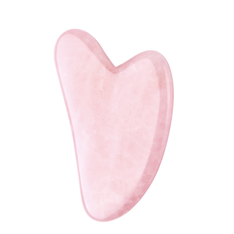 Rose Quartz Gua Sha Tools, Natural Stone Jade Gouache Scraper Neck Massager for Face Lifting, Wrinkle Remover & Beauty