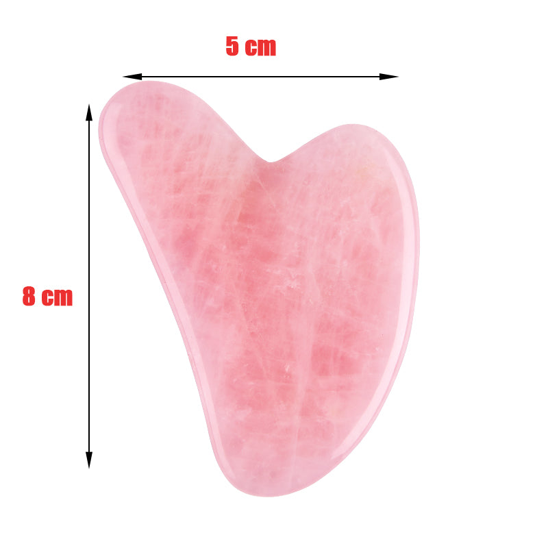 Rose Quartz Gua Sha Tools Natural Stone Jade Gouache Scraper Neck Massager For Face Lifting Wrinkle 7