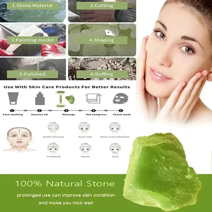 Premium Natural Jade Roller  Face Gua Sha Stone Body Neck Massager Eye Care Spa Massage Tools AntiA 2