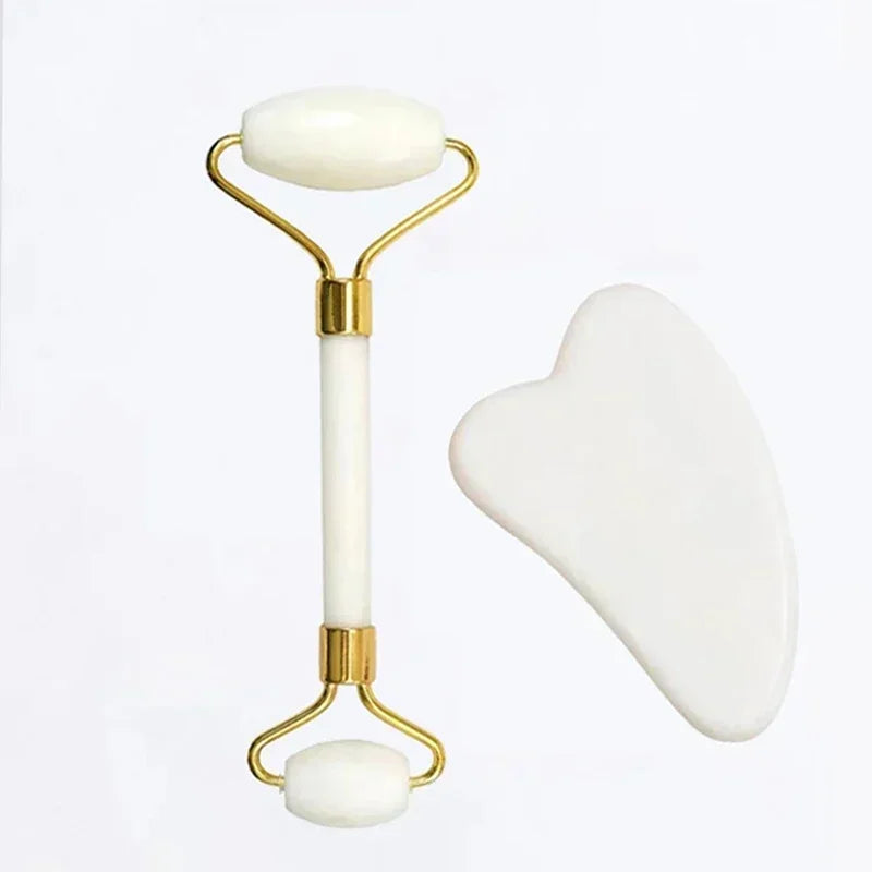 Premium Natural Jade Roller  Face Gua Sha Stone Body Neck Massager Eye Care Spa Massage Tools AntiA 6