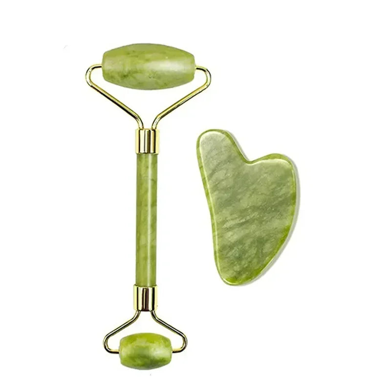 Premium Natural Jade Roller  Face Gua Sha Stone Body Neck Massager Eye Care Spa Massage Tools AntiA 8
