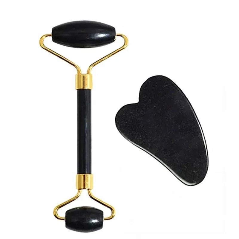 Premium Natural Jade Roller  Face Gua Sha Stone Body Neck Massager Eye Care Spa Massage Tools AntiA 9