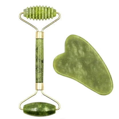 Premium Natural Jade Roller  Face Gua Sha Stone Body Neck Massager Eye Care Spa Massage Tools AntiA 10