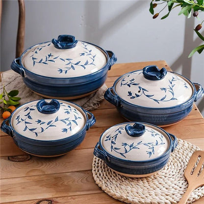 Ceramic Casserole Pot with Lid for Soup and Stews