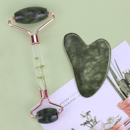 Natural Jade Gua Sha  Jade Roller Set Facial Massager For Skin Care Neck  Body Beauty Tools Slim Li 1