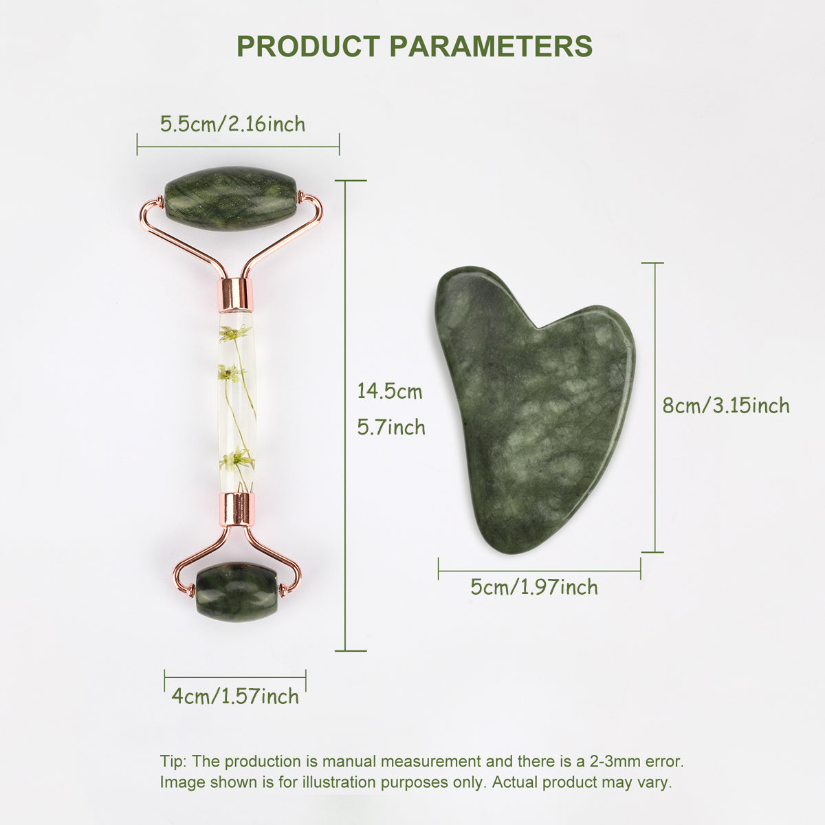 Natural Jade Gua Sha  Jade Roller Set Facial Massager For Skin Care Neck  Body Beauty Tools Slim Li 2
