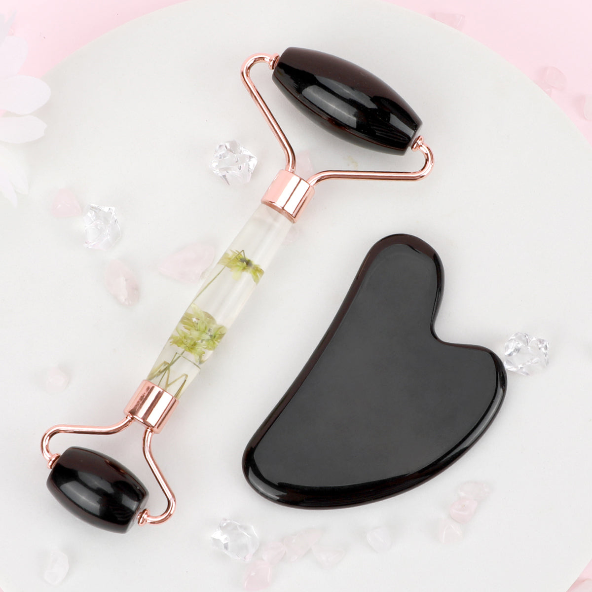 Natural Jade Gua Sha  Jade Roller Set Facial Massager For Skin Care Neck  Body Beauty Tools Slim Li 6