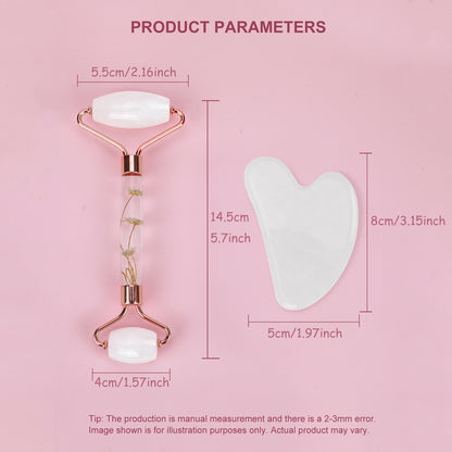 Natural Jade Gua Sha  Jade Roller Set Facial Massager For Skin Care Neck  Body Beauty Tools Slim Li 8