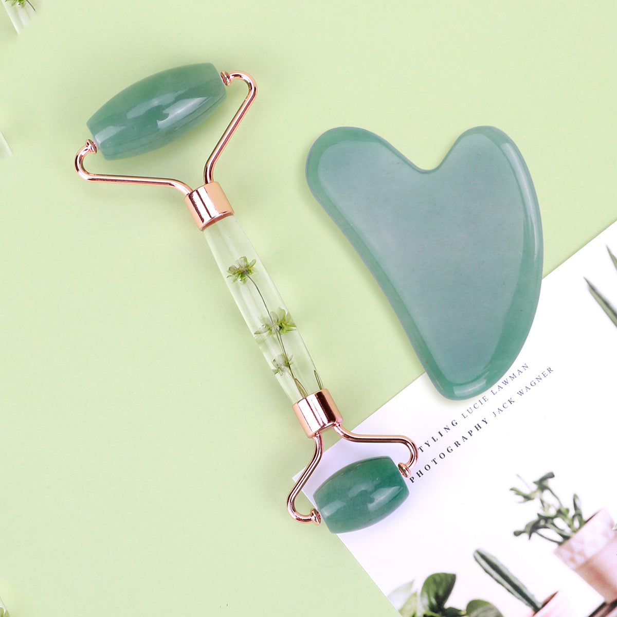 Natural Jade Gua Sha  Jade Roller Set Facial Massager For Skin Care Neck  Body Beauty Tools Slim Li 11