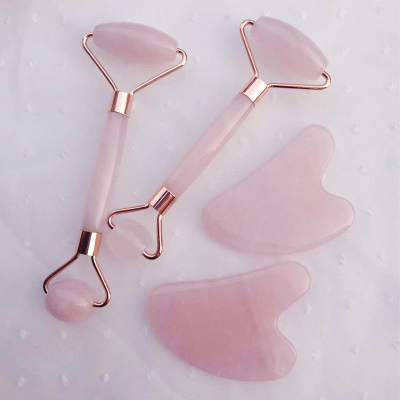 High-quality Quartz Jade Roller Massager For Face Body, Natural Anti-aging Stone Guasha Scraper Massage Tools