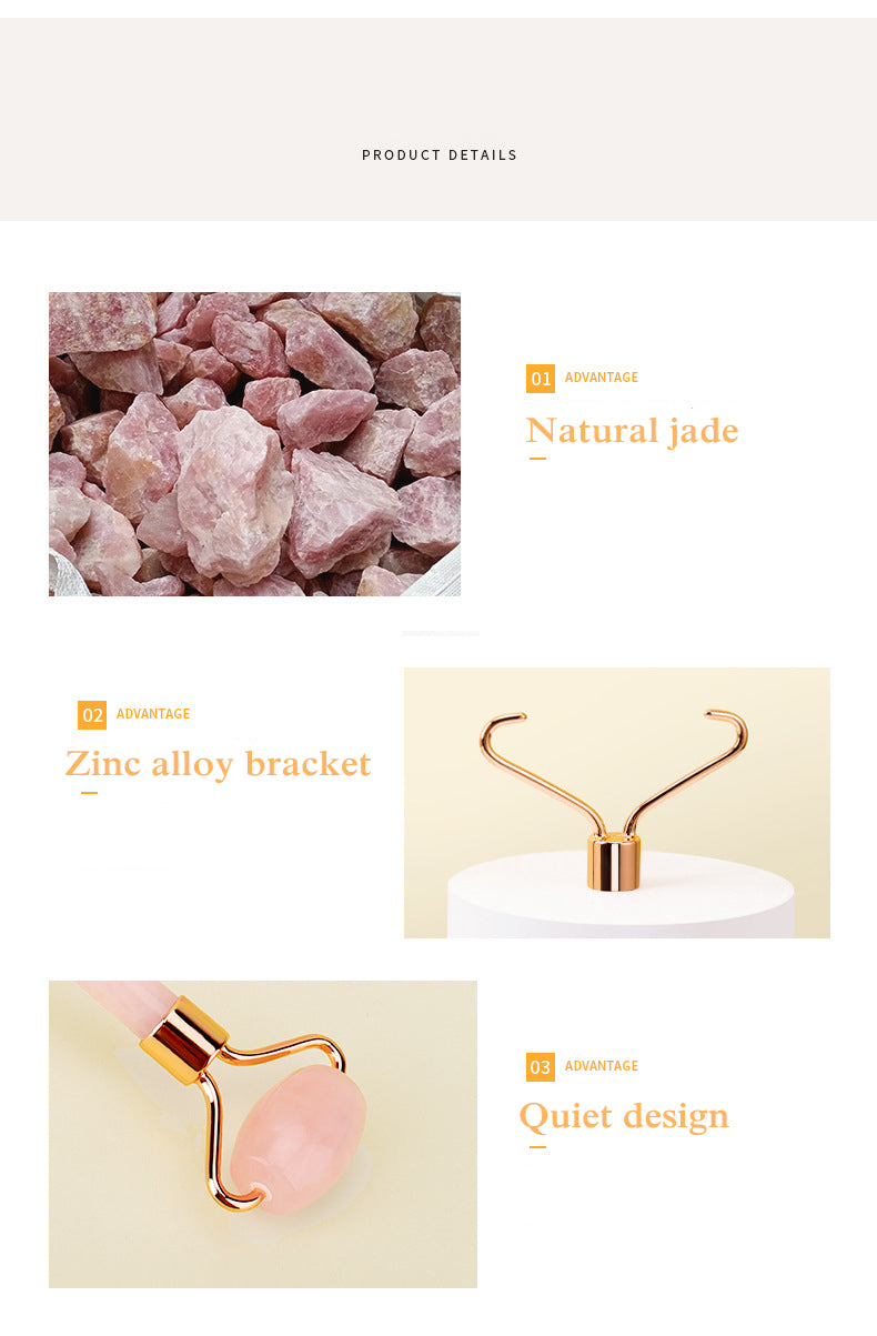 High-quality Quartz Jade Roller Massager For Face Body, Natural Anti-aging Stone Guasha Scraper Massage Tools