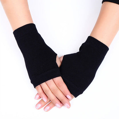 Womens Stylish Hand Warmer Winter Gloves, Arm Crochet Knitting Faux Wool Mitten with Warm Fingerless Glove Twist Pattern