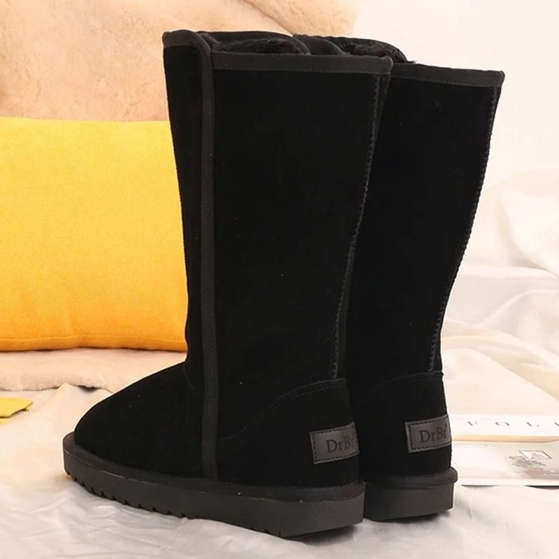 Women Knee High Waterproof Winter Leather Snow Boots 6