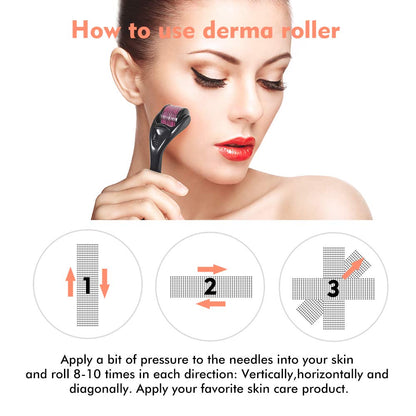 Healthy Care Derma Roller Needle Instrument Titanium Microneedle Skin Care Tool For Face Fine Line  3
