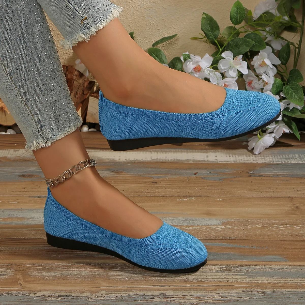 Womens Breathable Mesh Slip On Flats